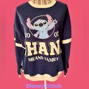Disney OHANA Stitch sweatshirt size XL Blue & White soft and cozy.